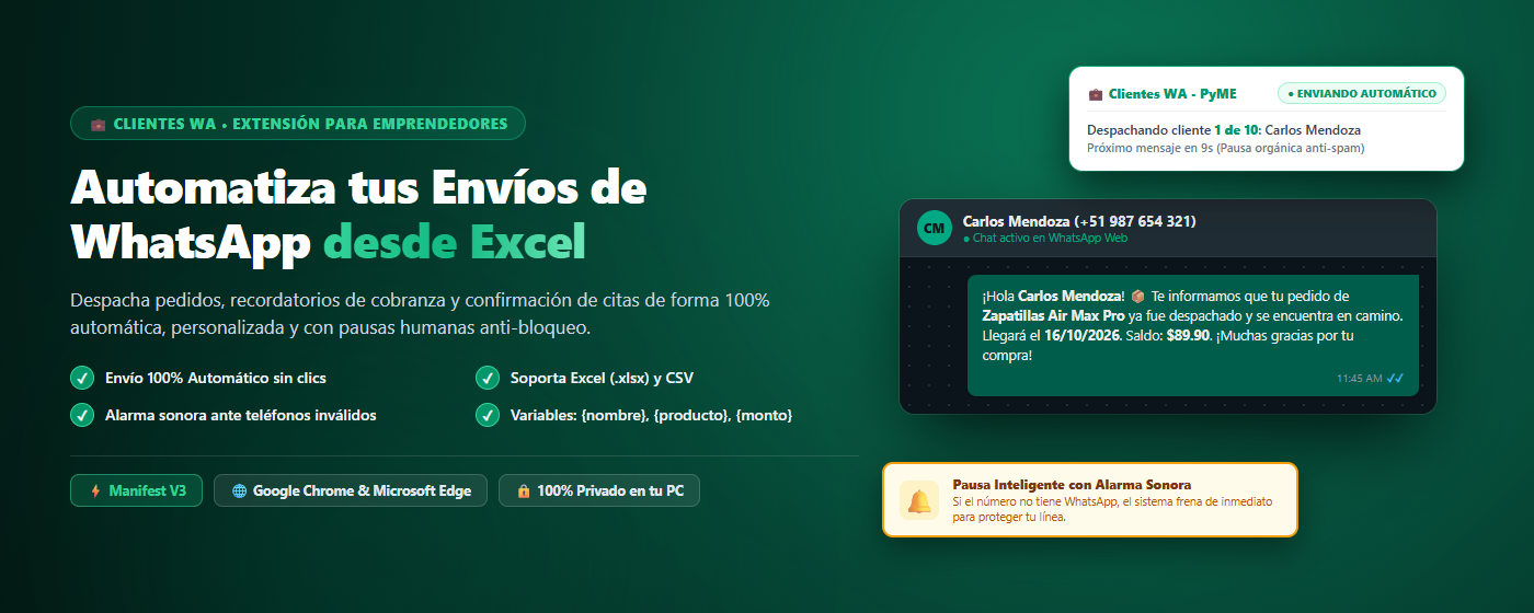 Demostración de Clientes WA - Automatización desde Excel